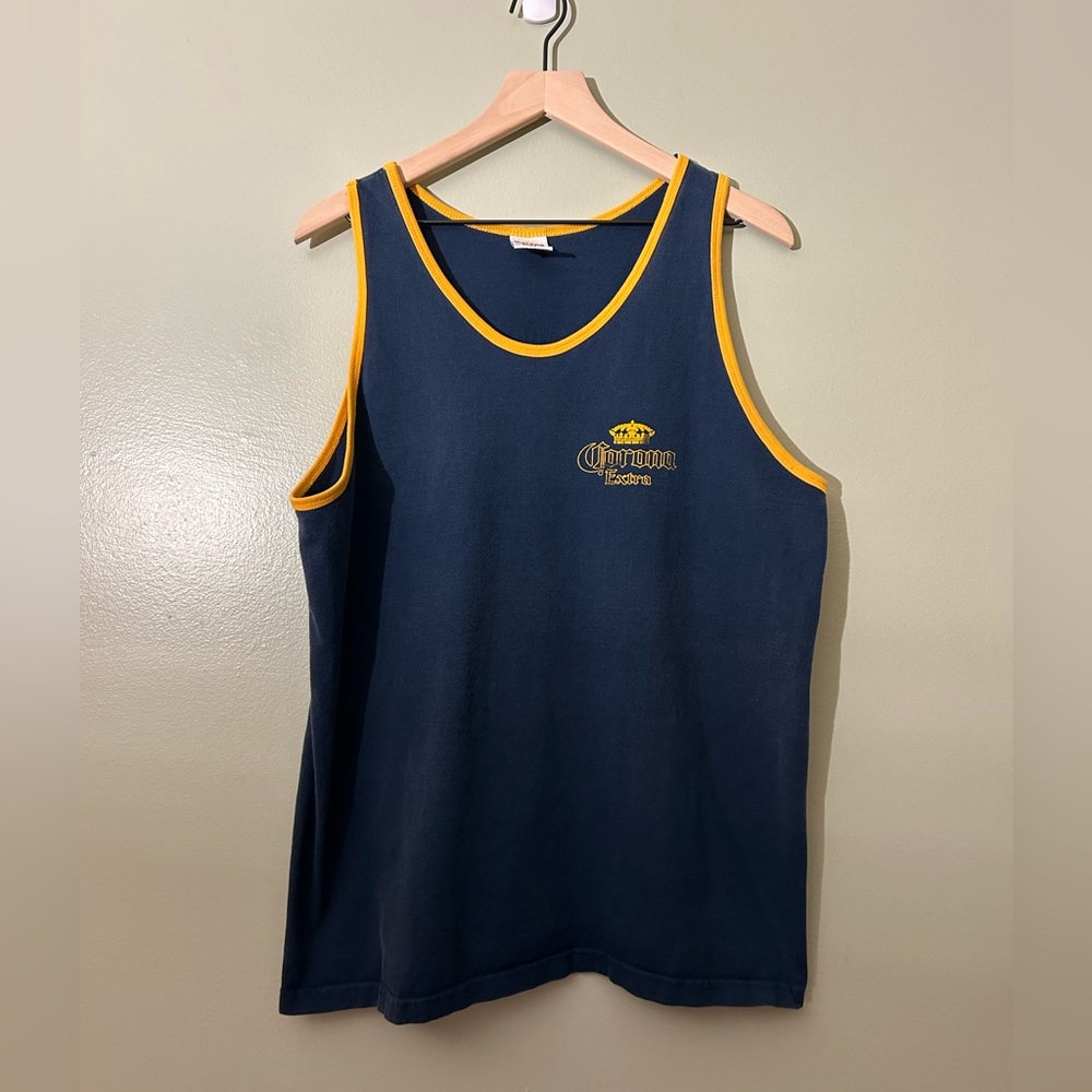 Corona Navy and Gold Men's Tank Top